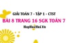 Giải bài 8 trang 16 Toán 7 Tập 1 SGK Chân trời sáng tạo